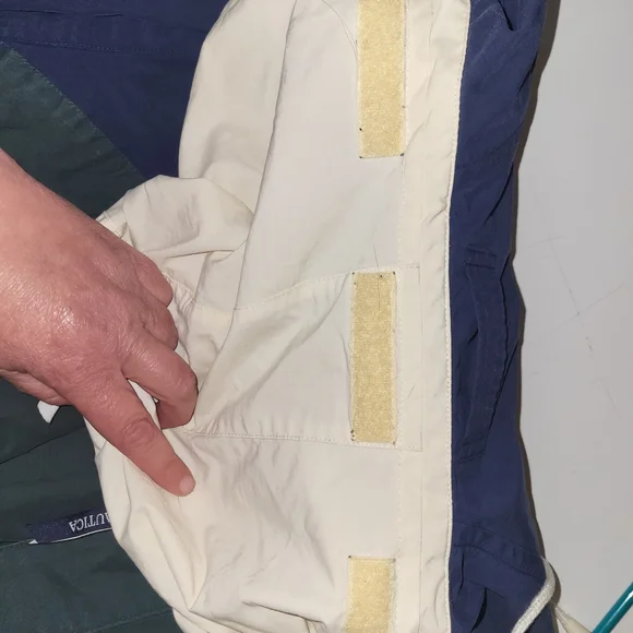 Nautica Colorblock Windbreaker Jacket - Navy & Forest Green Y2k 90s Small - Picture 9 of 10